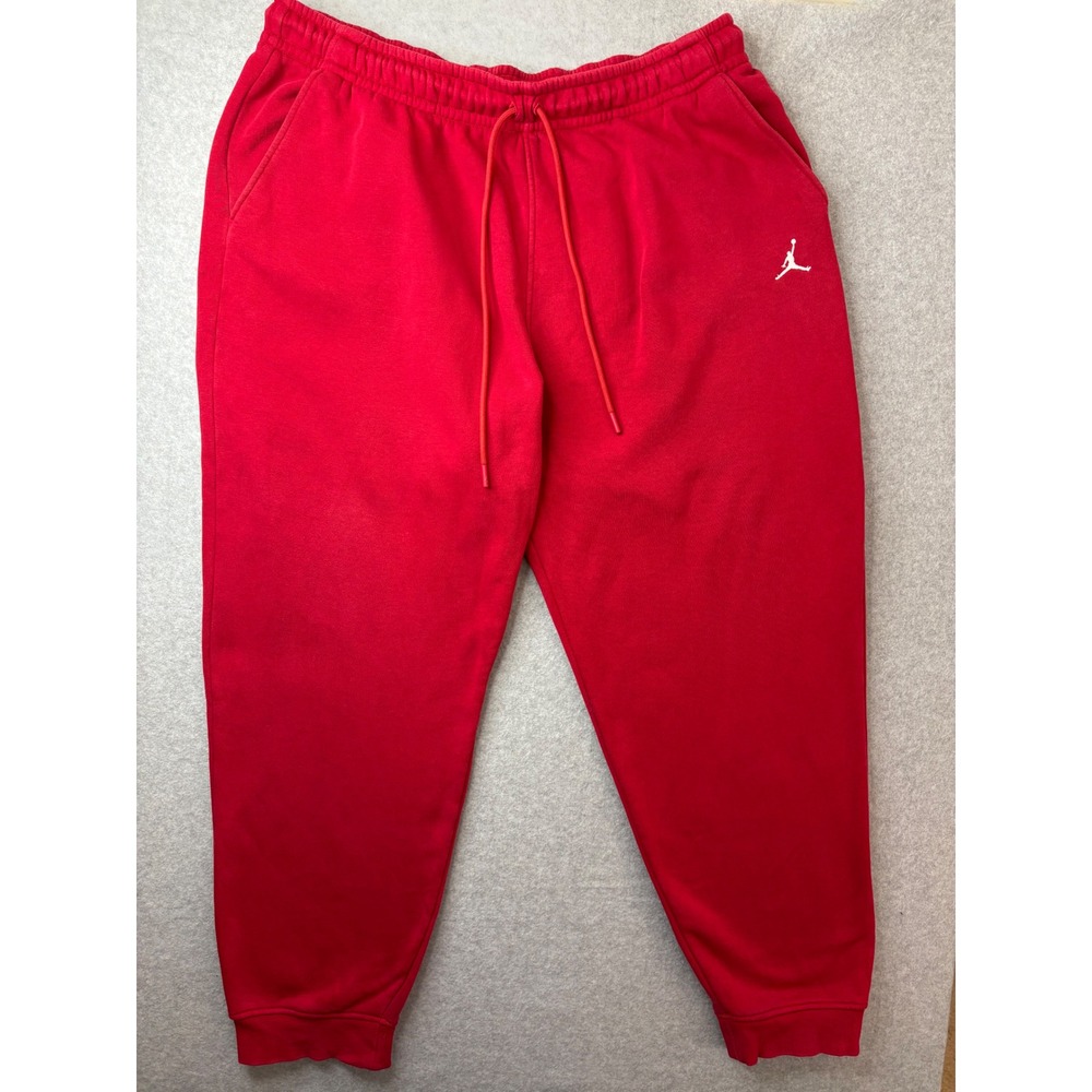 Jordan Mens Fleece Sweatpants Red Jumpman Logo Joggers XXL 526